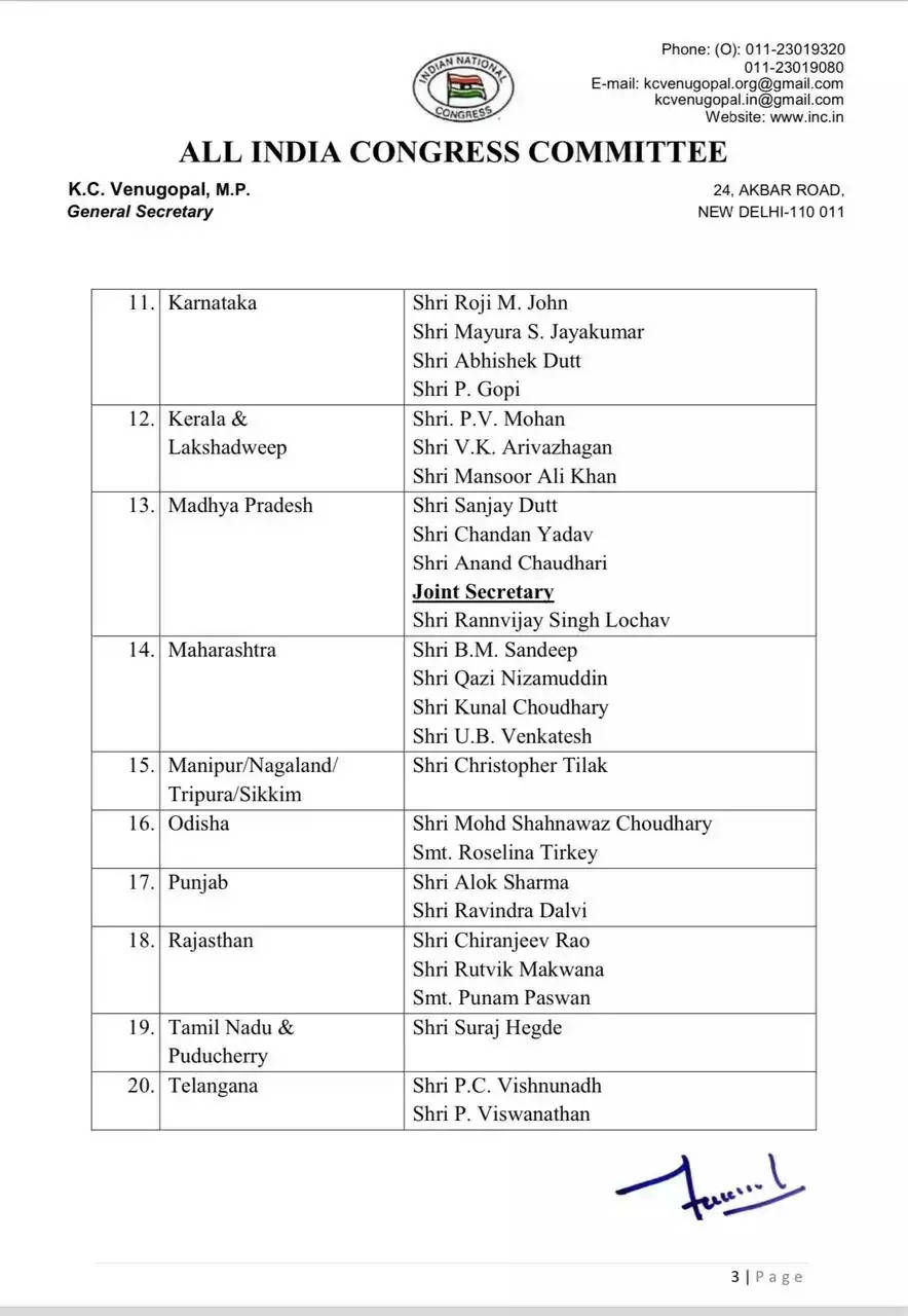 Congress List: हरियाणा समेत कई राज्यों में कांग्रेस ने की अहम नियुक्तियां, चेक करें पूरी लिस्ट